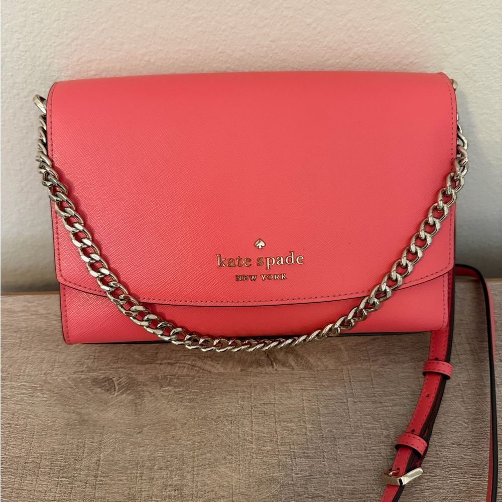 Kate Spade Pink Crossbody Bag with Chain Strap